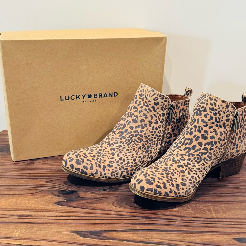 Lucky brand; size 9; leopard booties; brand new